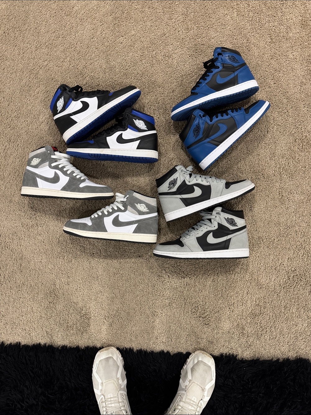 Jordan 1 men’s  High-Top Sneakers — Blue, Black & Gray Options with boxes